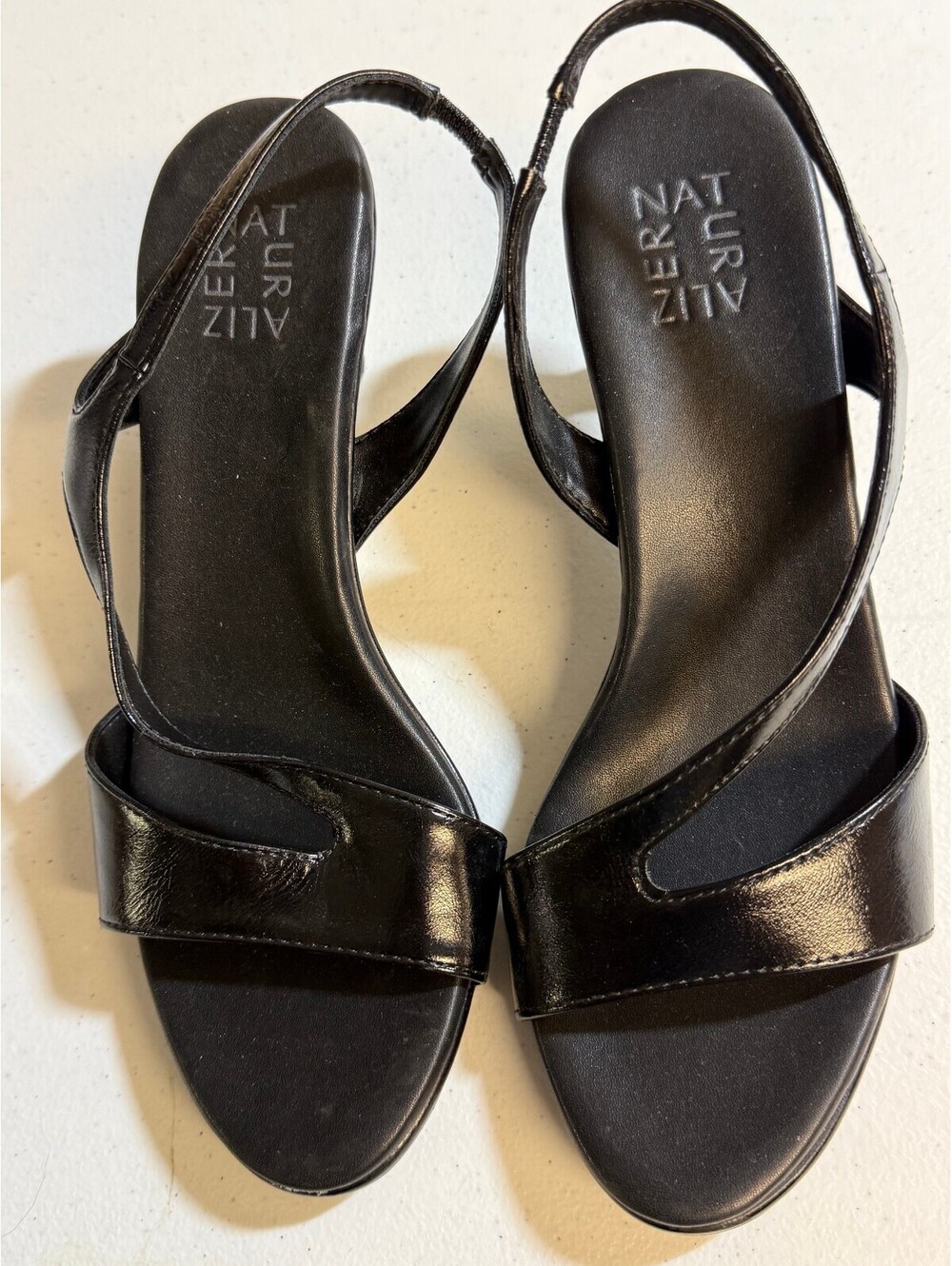 Naturalizer Black Leather Slingback Sandals Size 8.5